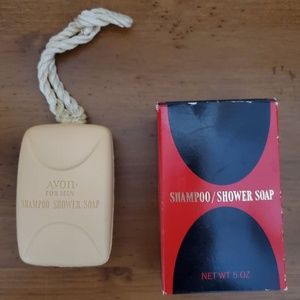 AVON FOR MEN SHAMPOO/SHOWER SOAP ON A ROPE 5 OZ. NEW IN BOX